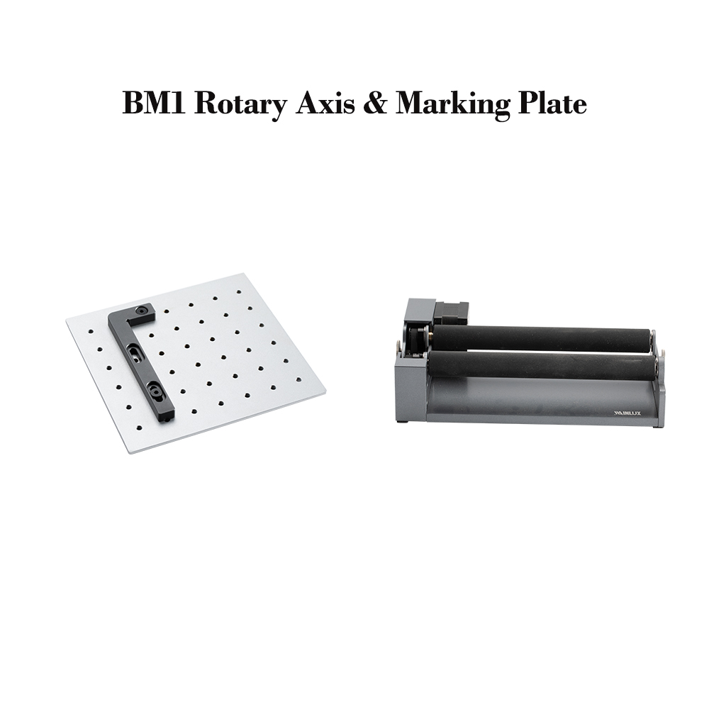 Rotary Axis Laser Engraver - Rotationsachsenaufsatz und Markierungsplatte für BM1 K6
